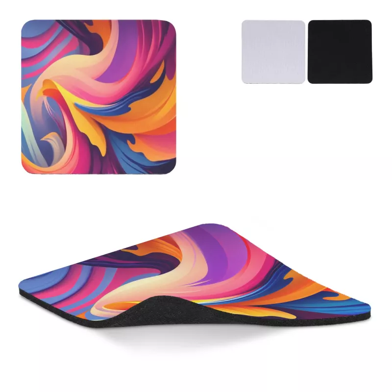 Kwadratowa podkładka 9x9cm z własnym nadrukiem full color - biały (LT93083-N0001)