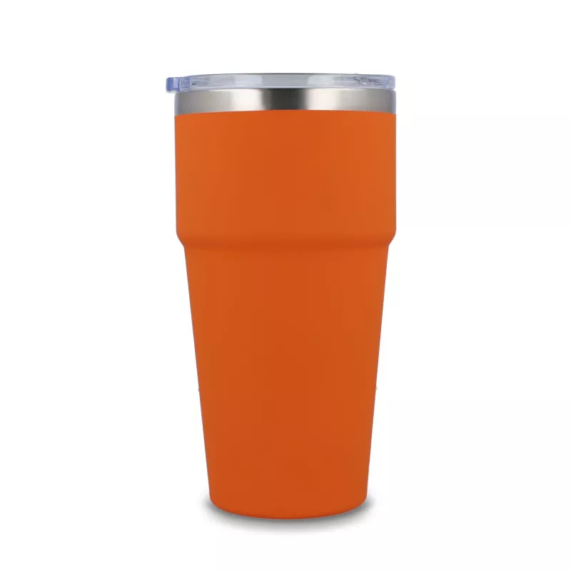 T-ceramiczny kubek do samochodu o miękkim dotyku 500ml - pomarańczowy (LT98729-N0026)
