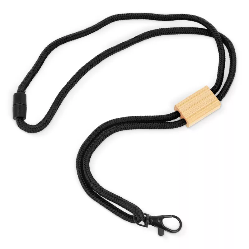 Paracord R-PET lanyard - czarny (LT95306-N0002)