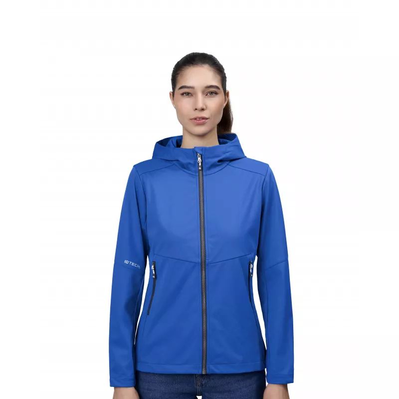 Kurtka damska ID softshell z kapturem 0837 185 g/m² - blue (0837-BLUE)