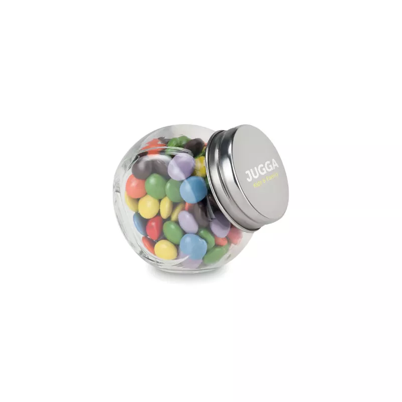 Drażetki czekoladowe 40 g w szklanym słoiczku CHOCKY - Wielokolorowy (KC6640-99)