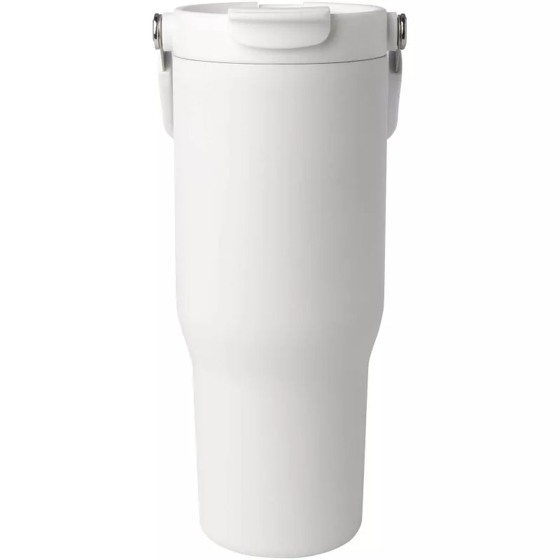 Kubek Bronx o pojemności 900 ml, z izolacją próżniową, wykonany ze recyklingowanej stali nierdzewnej z certyfikatem RCS i z miedzi, z wielofukncyjną zakrętką - Biały (10086401)