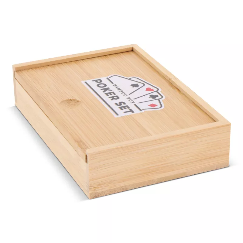 Zestaw kart do gry w bambusowym pudełku - drewniany (LT90767-N0093)