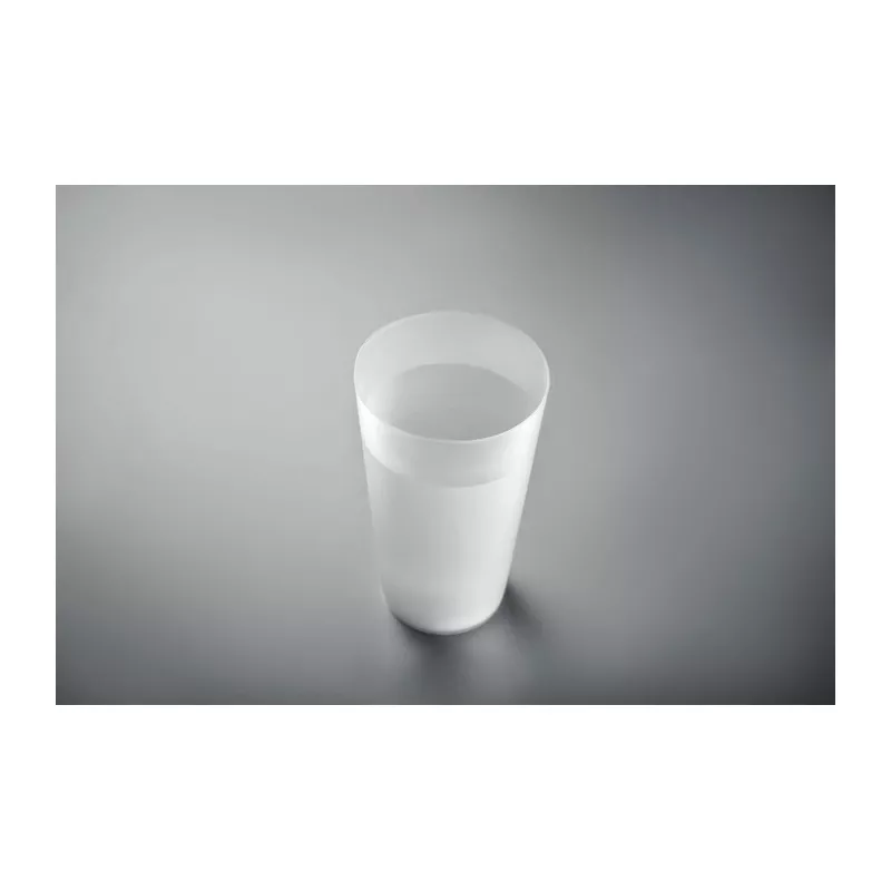 Kubek eventowy wielorazowy z PP 500 ml FESTA LARGE - Przezroczysty Bialy (MO9907-26)