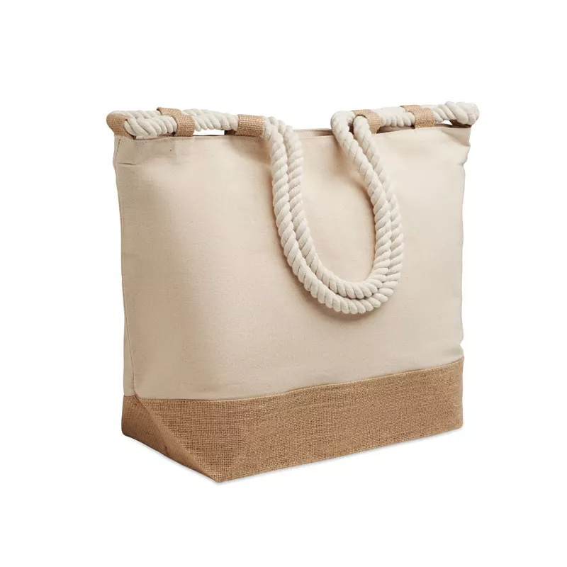 Torba plażowa z płótna i juty 280 g/m² MAKENKE - Bezowy (MO2805-13)