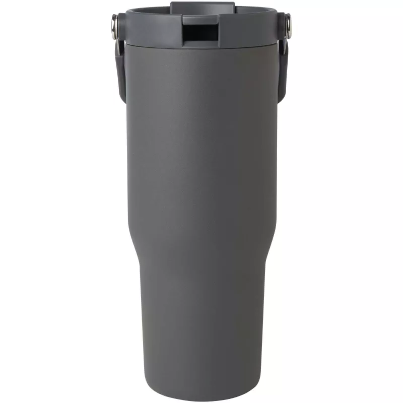 Kubek Bronx o pojemności 900 ml, z izolacją próżniową, wykonany ze recyklingowanej stali nierdzewnej z certyfikatem RCS i z miedzi, z wielofukncyjną zakrętką - Szary (10086482)