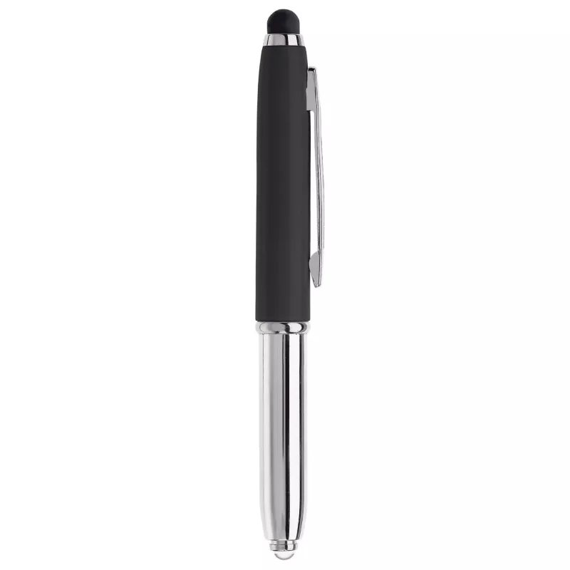 Długopis Stylus Shine z touch penem i z latarką - czarny (LT87794-N0002)