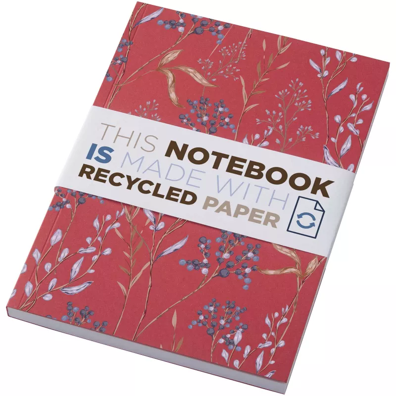 Notatnik A5 Novella Austen z miękkiej okładki z recyklingu, 100 kartek - Czerwony (21024821)