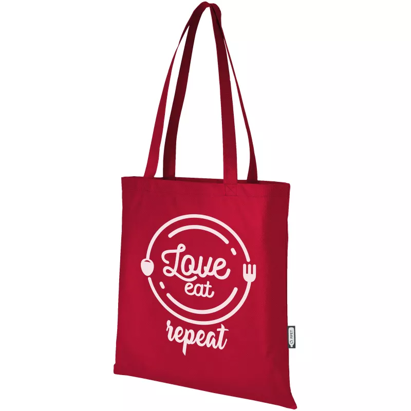 Zeus tradycyjna torba na zakupy o pojemności 6 l wykonana z włókniny z recyklingu z certyfikatem GRS - Czerwony (13005121)