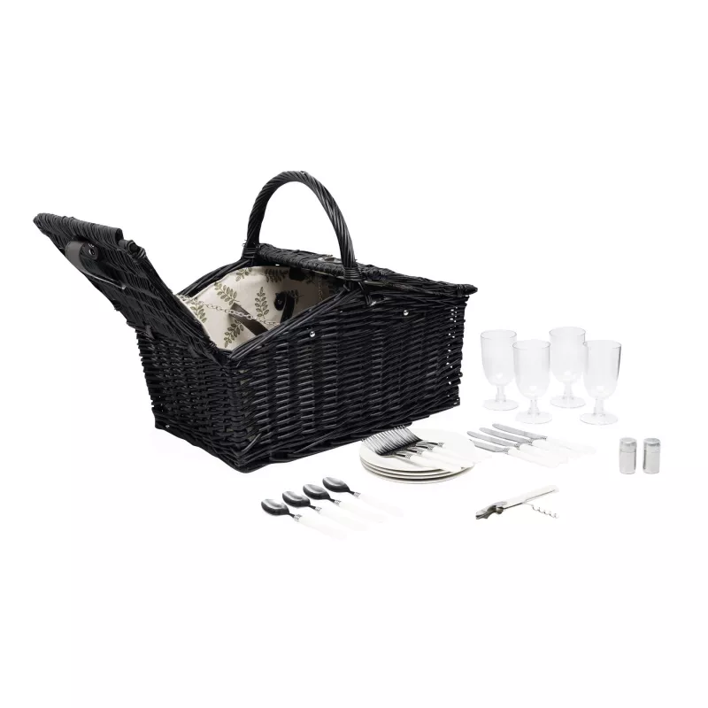 Wiklinowy kosz piknikowy - ciemnobrązowy (56-0604036)