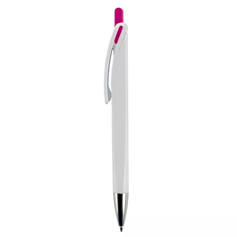Długopis RIva w mocnym kolorze - biało / ciemnoróżowy (LT80835-N0178)