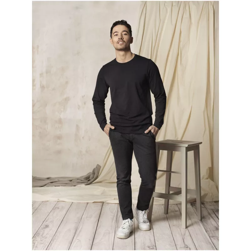 Męski T-shirt organiczny Ponoka z długim rękawem - Biały (38018-WHITE)