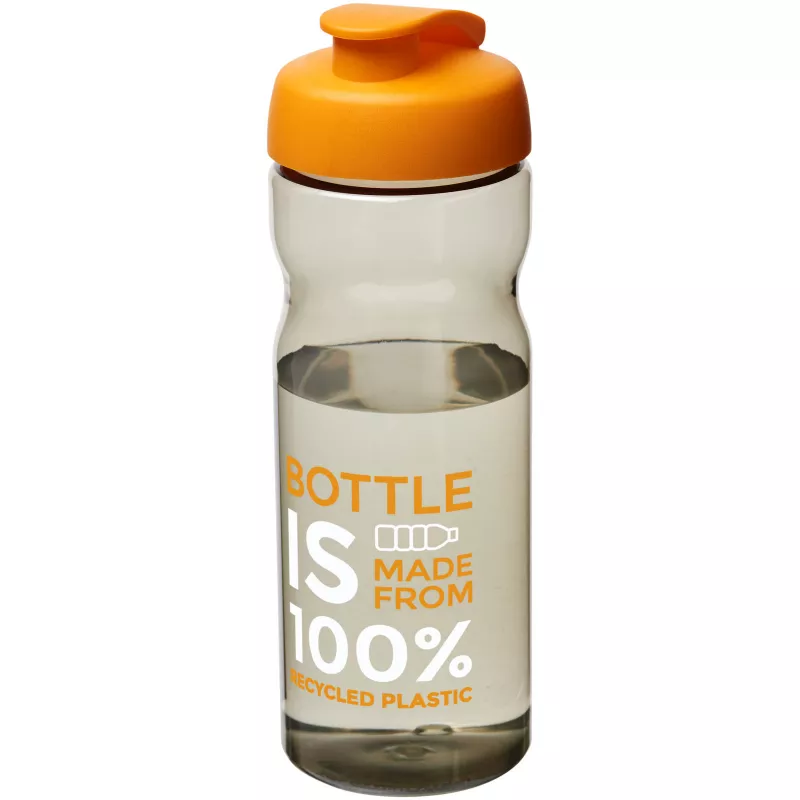 Bidon H2O Eco o pojemności 650 ml z wieczkiem zaciskowym - Ciemnografitowy-Pomarańczowy (21009707)