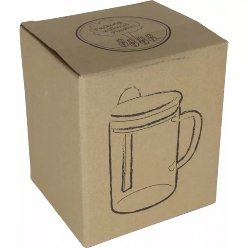 Kubek szklany z łyżeczką JACKSON 420 ml - przeźroczysty (322466)