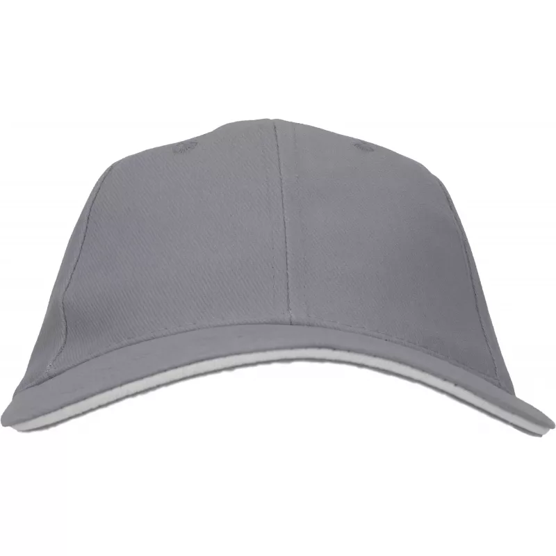 Czapka z daszkiem bawełniana 6 paneli, 260 g/m² CURTIS - szary (5046607)