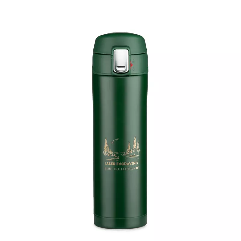 Kubek termiczny LOCK MAT 440 ml - zielony butelkowy (16062-18)