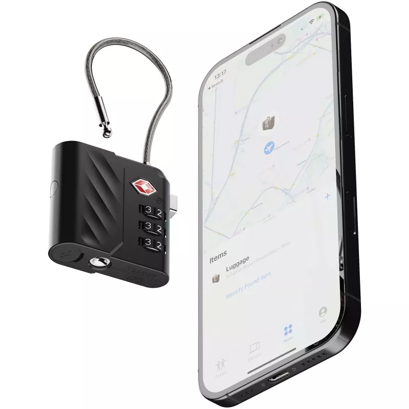 Zamek szyfrowy Xtorm Lock Tag TSA z funkcją lokalizacji - Czarny (12461390)