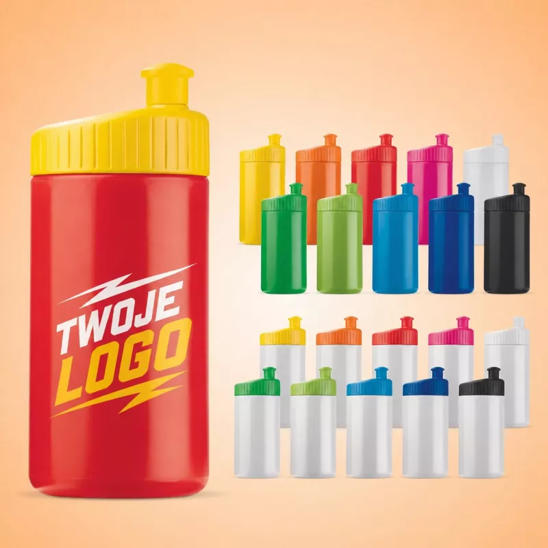 Bidon reklamowy z dowolnym nadrukiem Design 500ml - czarny (LT98796-N0002)