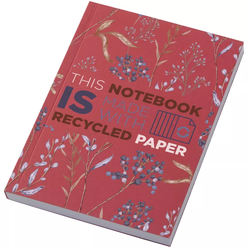 Notatnik A6 Novella Austen z miękkiej okładki z materiału z recyklingu, 100 kartek - Czerwony (21026221)