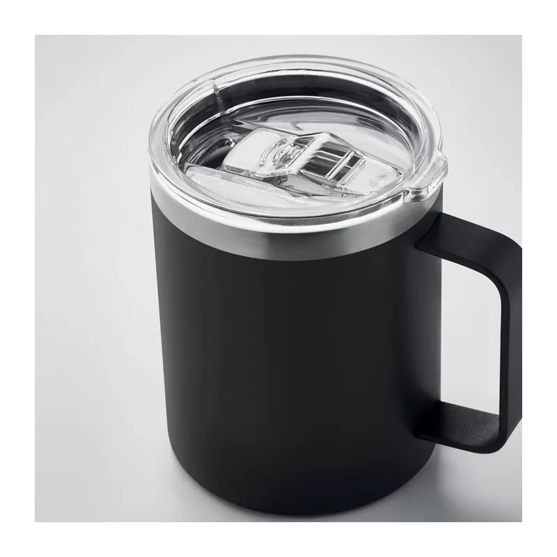 Kubek termiczny ze stali z recyklingu 300 ml INARI - Czarny (MO6934-03)