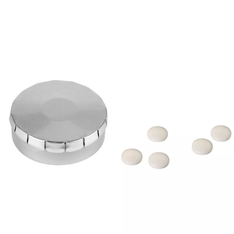 Miętówki w pudełku 'Click' - srebrny (LT91794-N0005)