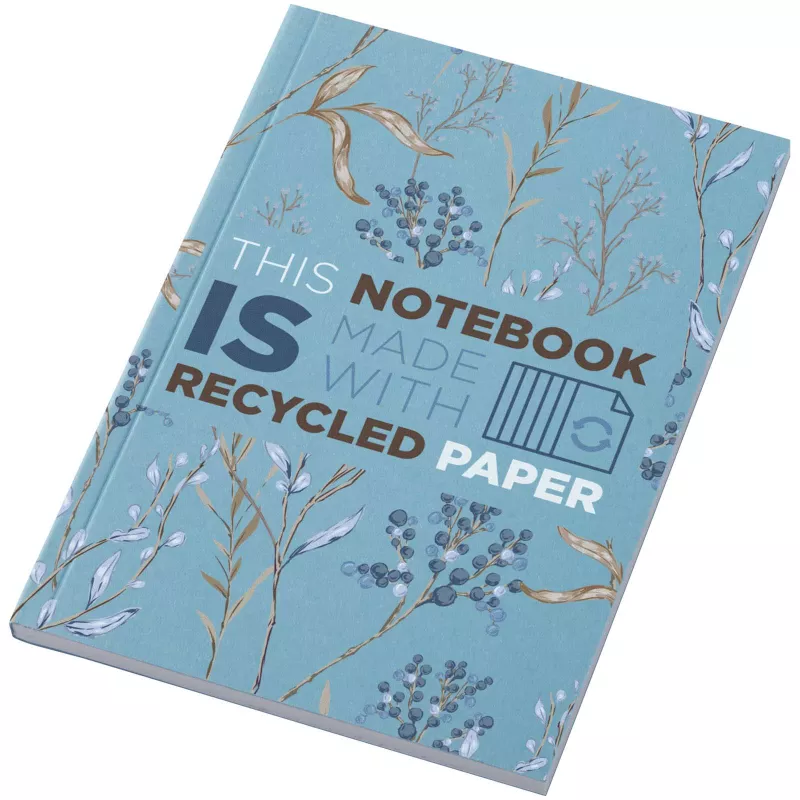 Notatnik A6 Novella Austen z miękką okładką z materiału z recyklingu, 50 kartek - Niebieski (21026352)