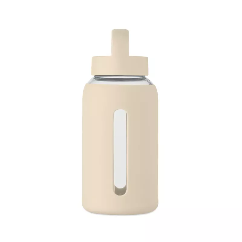 Butelka szklana z pokrowcem 600 ml BORIS - Bezowy (MO2912-13)