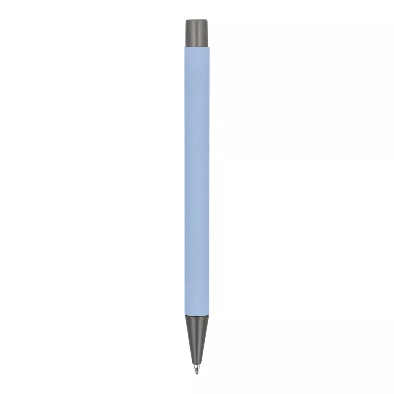 Aluminiowy długopis z eleganckim wykończeniem soft touch New York - pastelowoniebieski (LT87767-N0016)