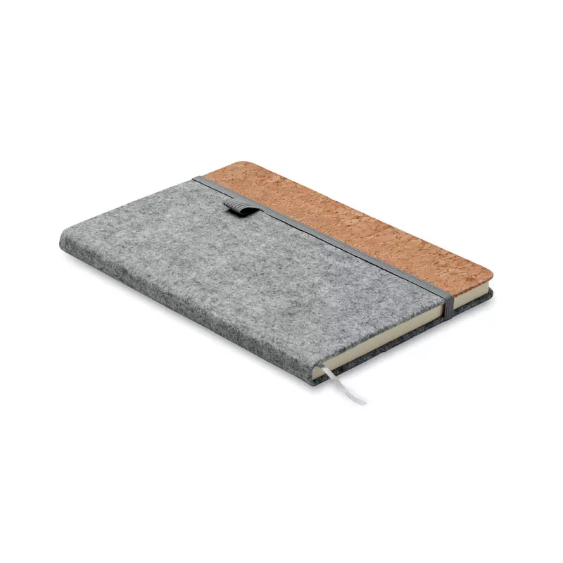 Notes A5 w okładce z filcu 80 kartek w linię CORKBOOK - Szary (MO2553-07)