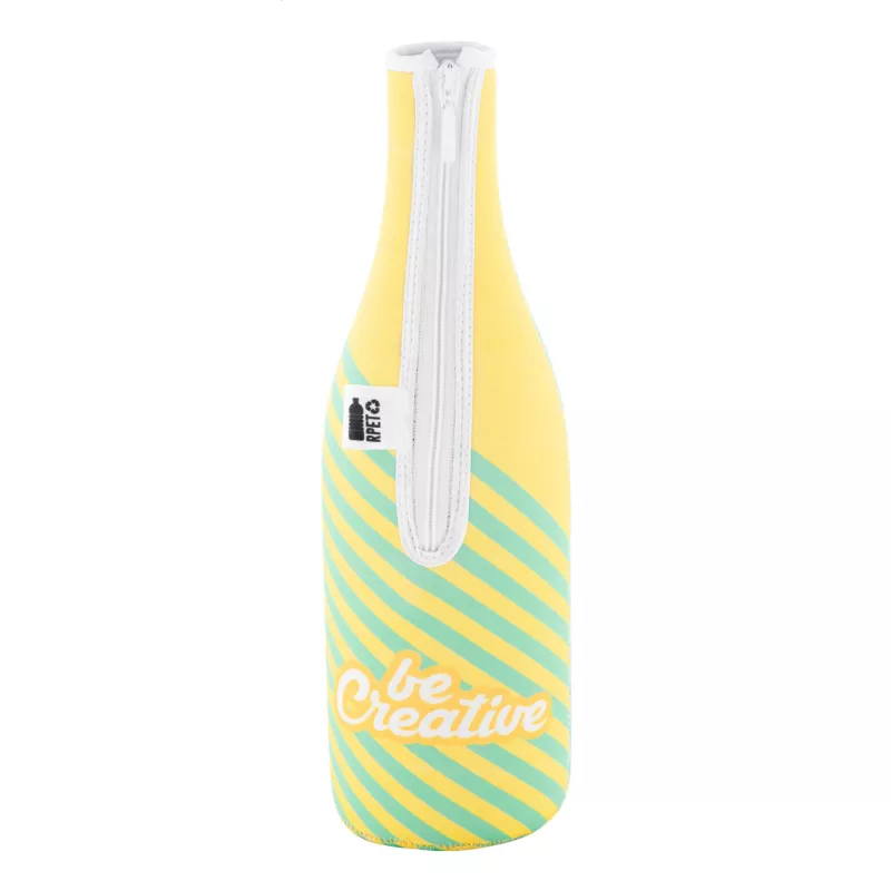 VinoPrint pokrowiec chłodzący na butelkę wina RPET - biały (AP716851-01)