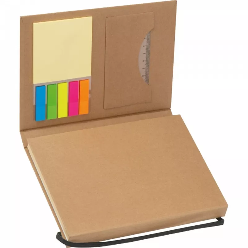 Folder z notatnikiem w linie i przyborami do pisania CALVIN - brązowy (2119401)