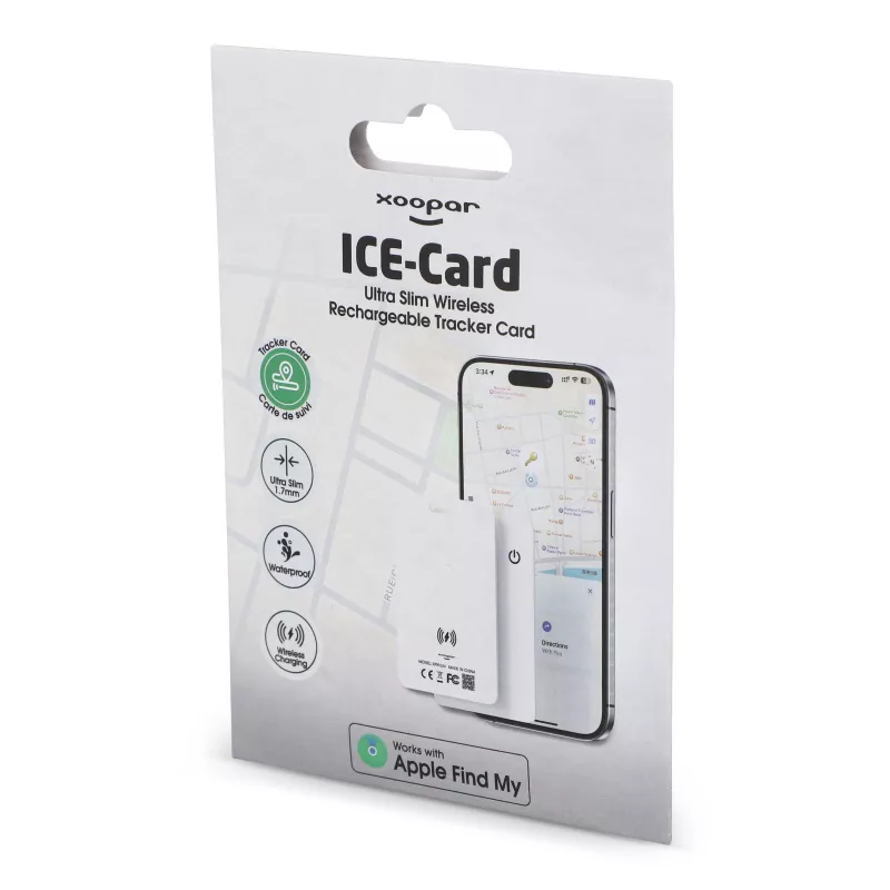Xoopar ICE-Card Ultra-cienka karta śledząca z możliwością ładowania - biały (LT41801-N0001)