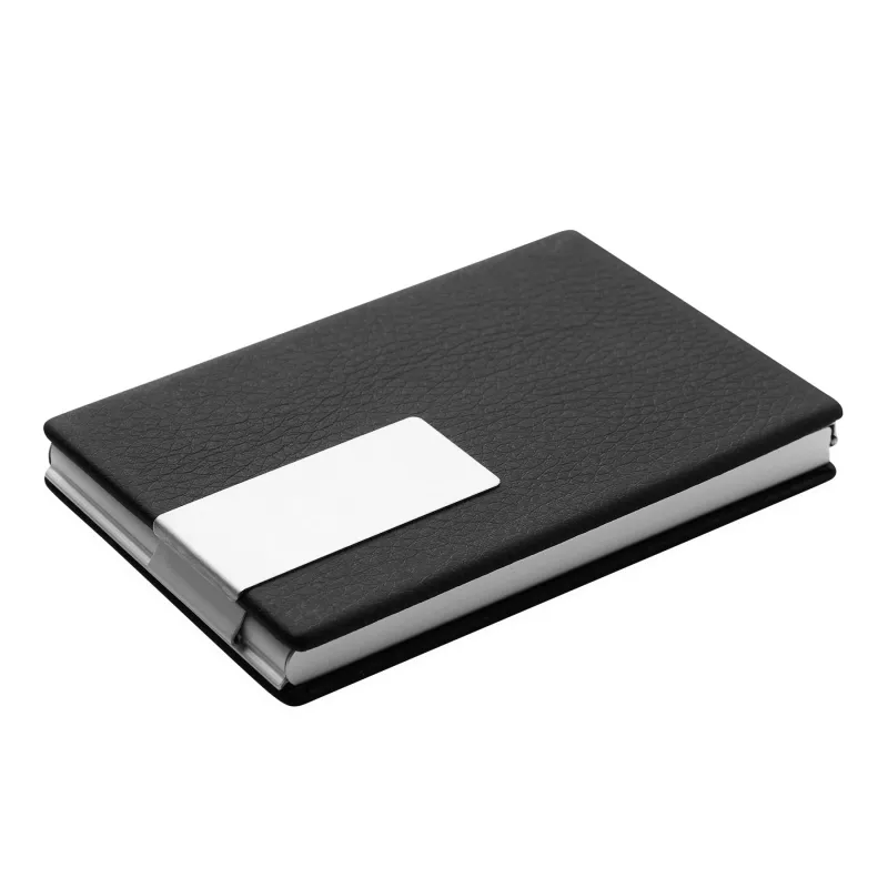 Etui na wizytówki - czarny, srebrny (56-1103102)