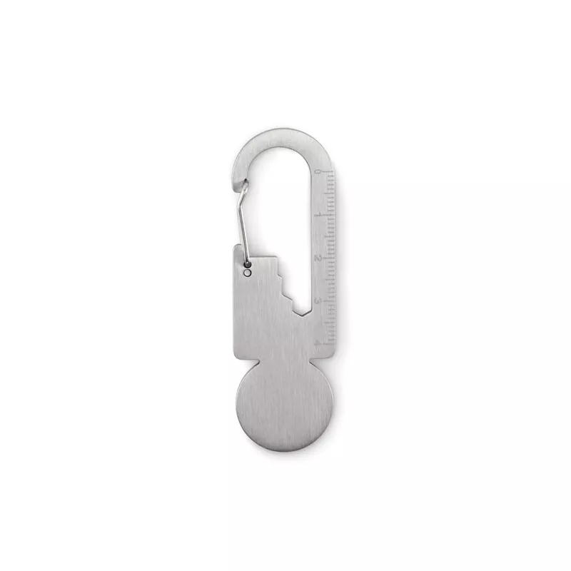 Brelok wielofunkcyjny z żetonem do wózka MULTIKEY - Srebrny (MO2337-14)