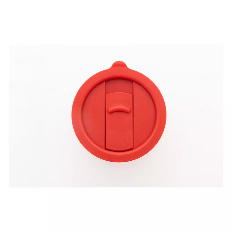 Ceramiczny kubek podróżny pokryty silikonem Liberica 300 ml - czerwony (AP800549-05)