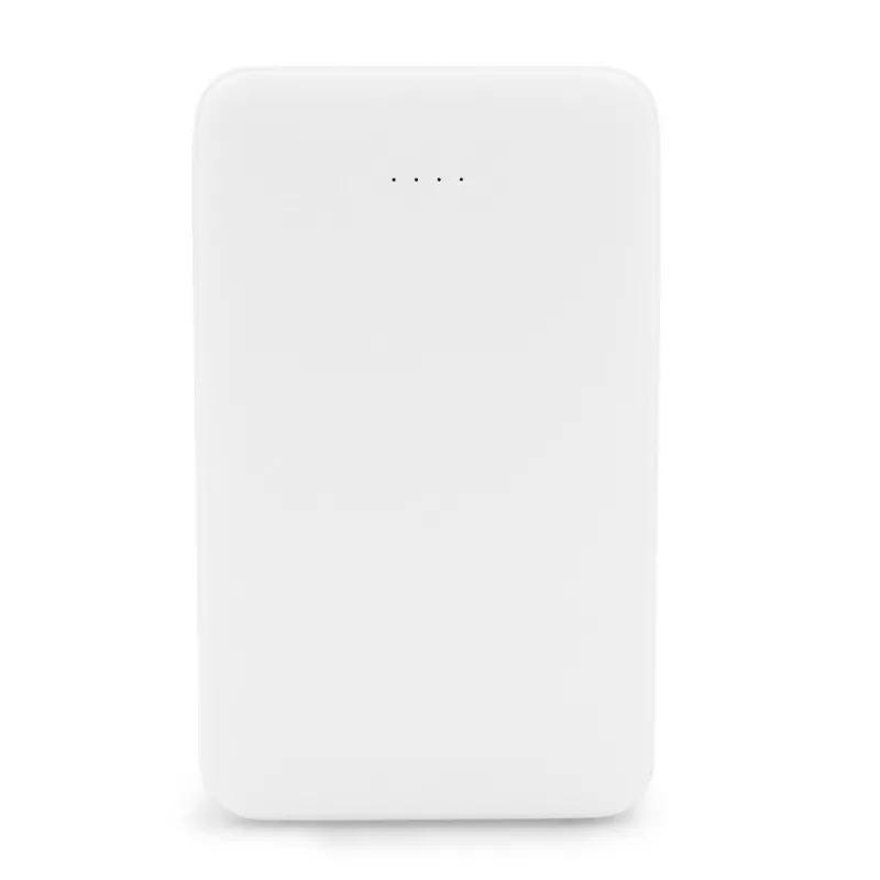 Power bank 5000 mAh ze zintegrowanymi kablami, adapter w komplecie | Presley - biały (V0905-02)