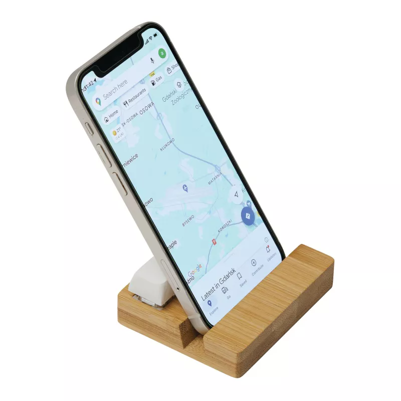 Uchwyt na telefon CLICKER - biały, brązowy (56-1107387)