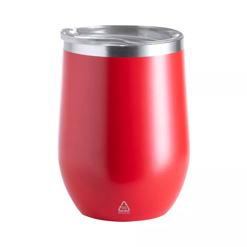 Kubek termiczny ze stali nierdzewnej o podwójnych ściankach 350 ml Rebby - czerwony (AP800550-05)