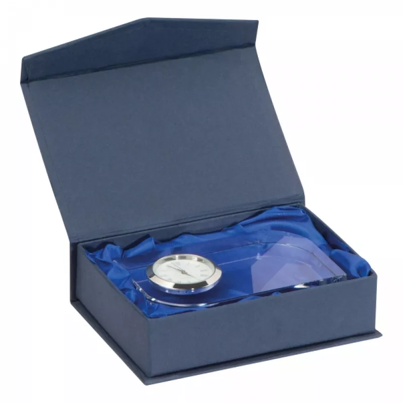 Szklany blok z zegarem GERALD - przeźroczysty (2750366)