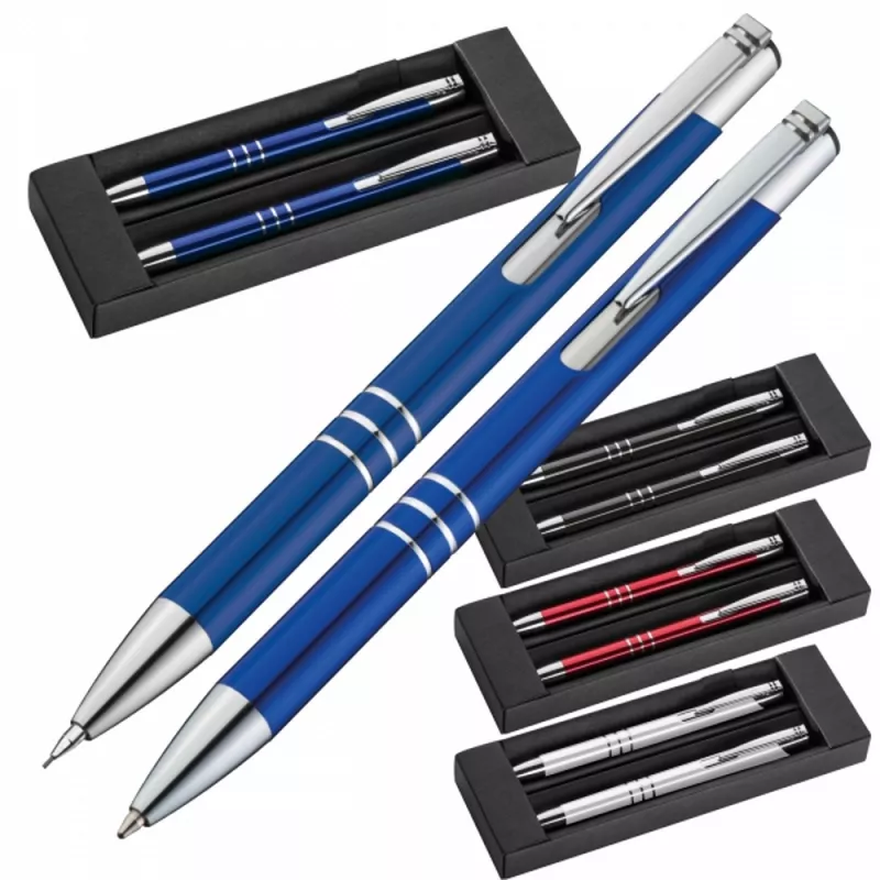 Zestaw piśmienny długopis i ołówek automatyczny KELLY - czarny (1333003)