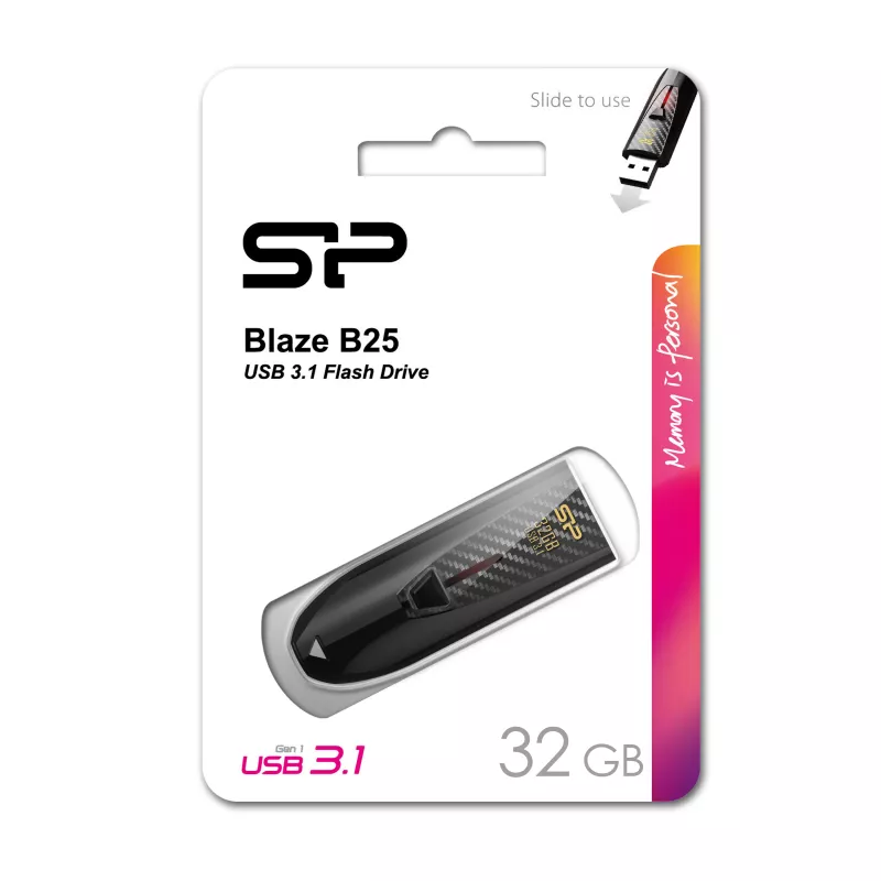 Pendrive Blaze B25, 16GB 3.1 Silicon Power - czarny (EG 817003 32GB)