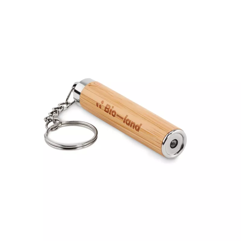 Brelok z latarką LED z bambusa PIANTI - Drewna (MO6894-40)