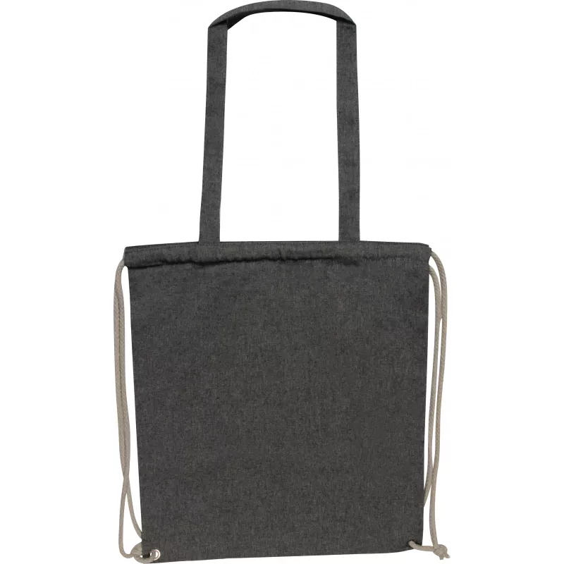 Torbo-plecak bawełna z recyklingu 140 g/m² - czarny (6254303)