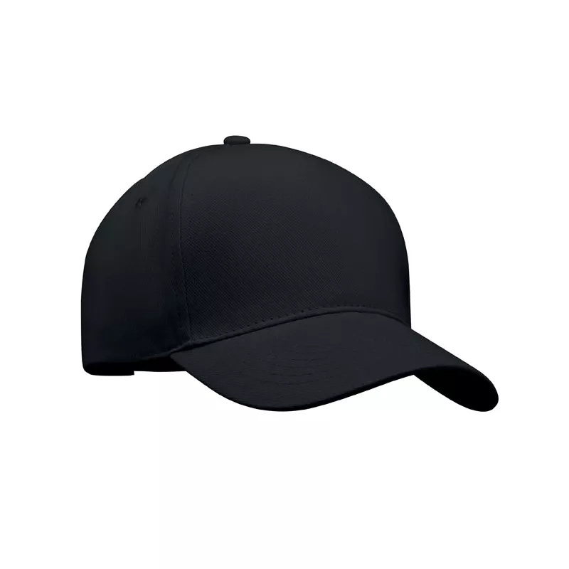 Czapka z daszkiem 5-panelowa 260 g/m² LONG BEACH SINGA - Czarny (MO6875-03)