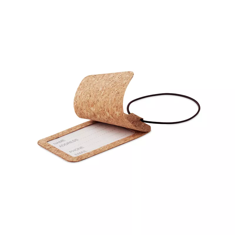 Zawieszka do bagażu z korka OVALIS - Bezowy (MO6556-13)