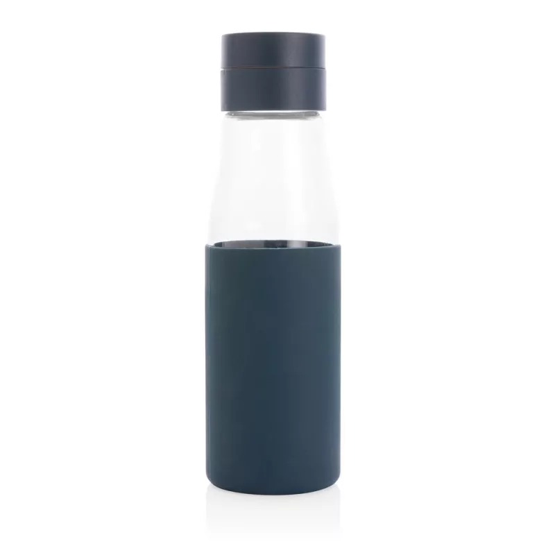 Butelka szklana Ukiyo, monitorująca ilość wypitej wody 650 ml - niebieski (P436.725)