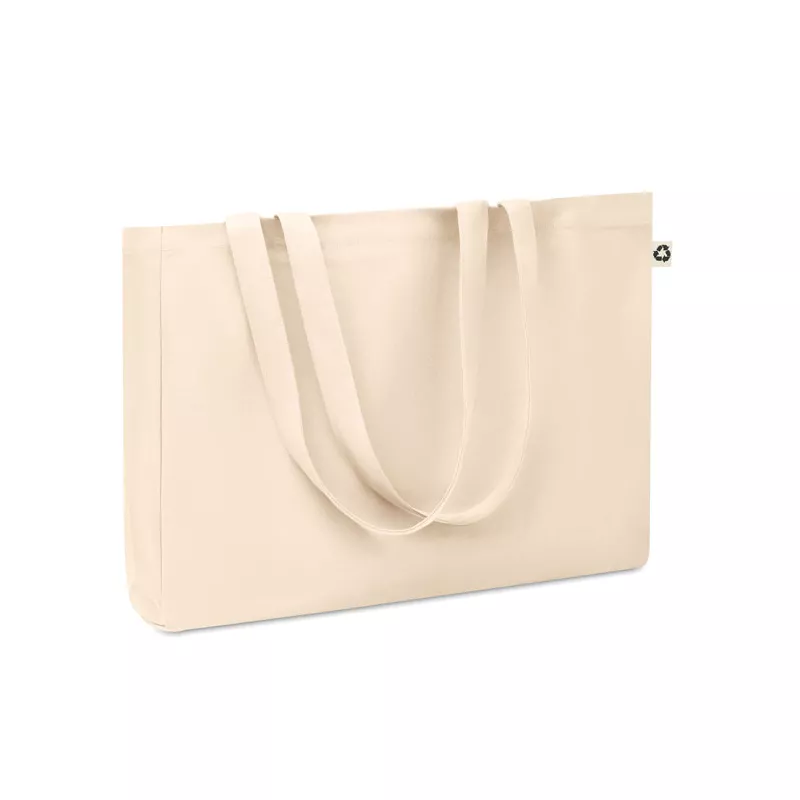 Torba plażowa z bawełny z recyklingu 280 g/m² RESPECT - Bezowy (MO6379-13)