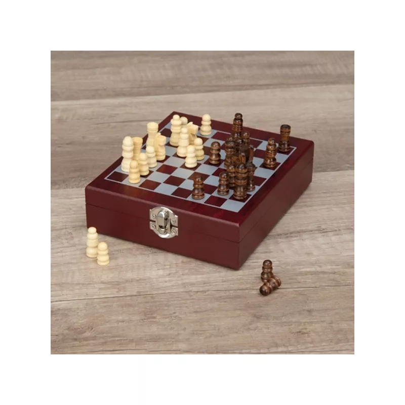 Zestaw do wina z szachami SAN GIMIGNANO - brązowy (403701)