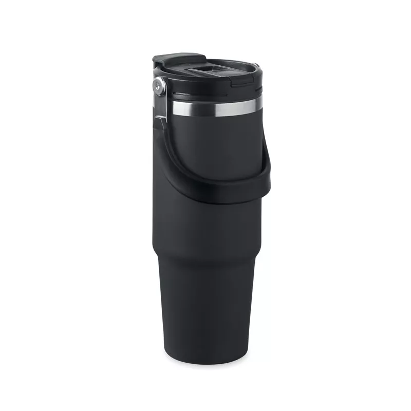 Kubek termiczny ze słomką ze stali 850 ml SUMA HAND - Czarny (MO2561-03)