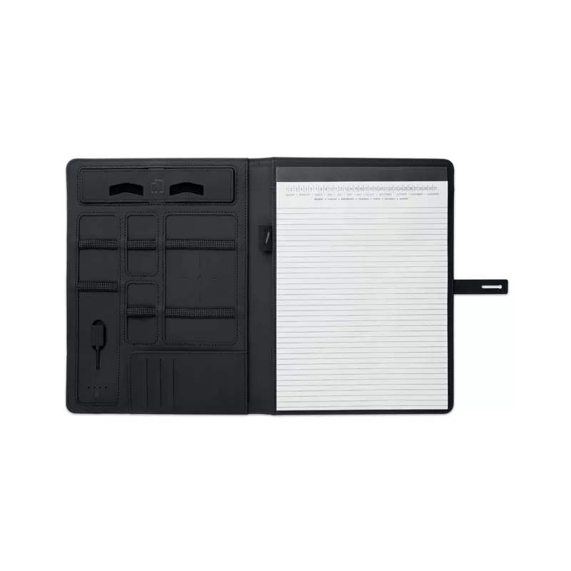Teczka A4 z powerbankiem 4000 mAh SMARTFOLDER - Czarny (MO9401-03)